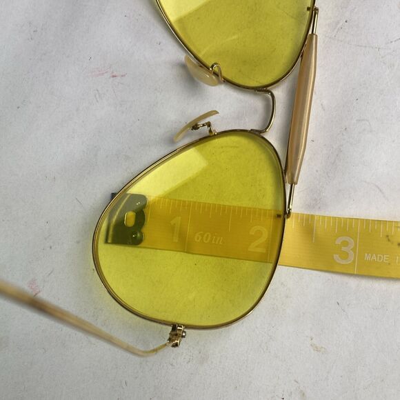 VINTAGE 60s B&L RAY BAN OUTDOORSMAN Aviator Sunglasses Yellow - Picture 14 of 14